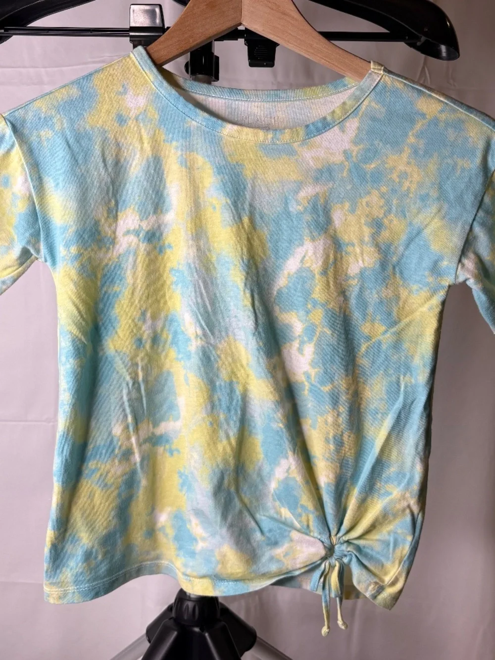 Children's Place Girls Blue and Yellow TIE-DYE T-Shirt Size MEDIUM (7/8) Tie